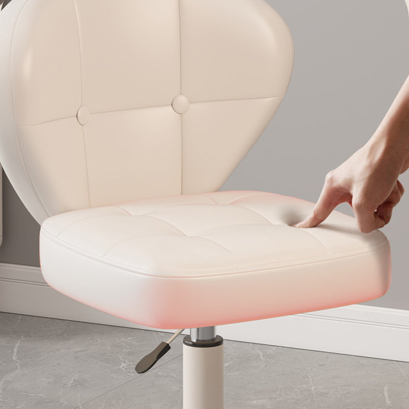 Ergonomic Adjustable Desk Chair with Contoured PU Leather Foam Cushioned Seat, Iron Frame, Backrest and Armrests – Modern Home Office