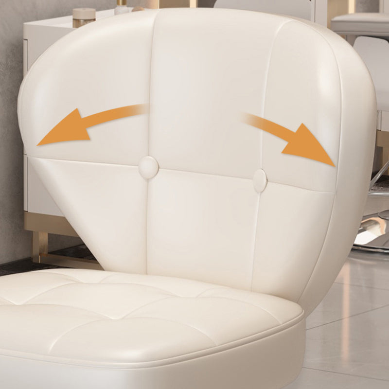Ergonomic Adjustable Desk Chair with Contoured PU Leather Foam Cushioned Seat, Iron Frame, Backrest and Armrests – Modern Home Office