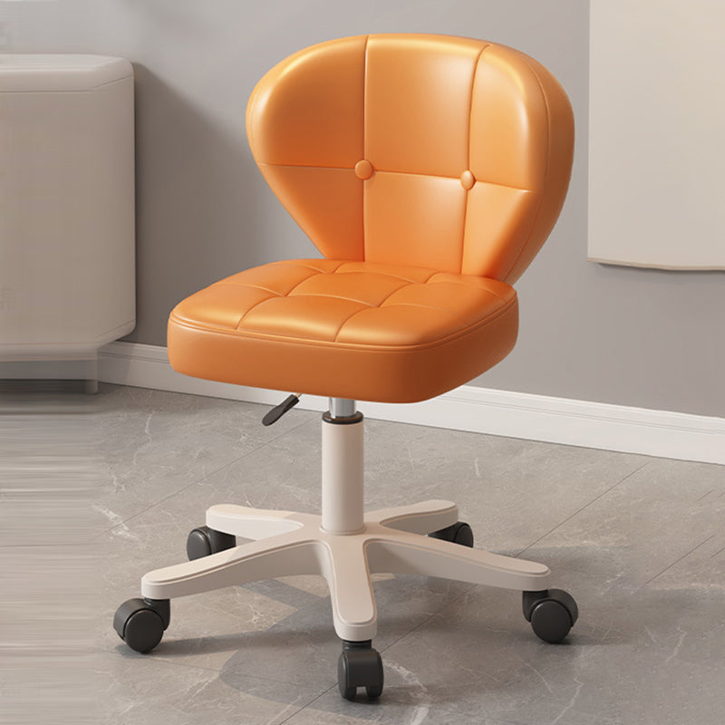 Ergonomic Adjustable Desk Chair with Contoured PU Leather Foam Cushioned Seat, Iron Frame, Backrest and Armrests – Modern Home Office