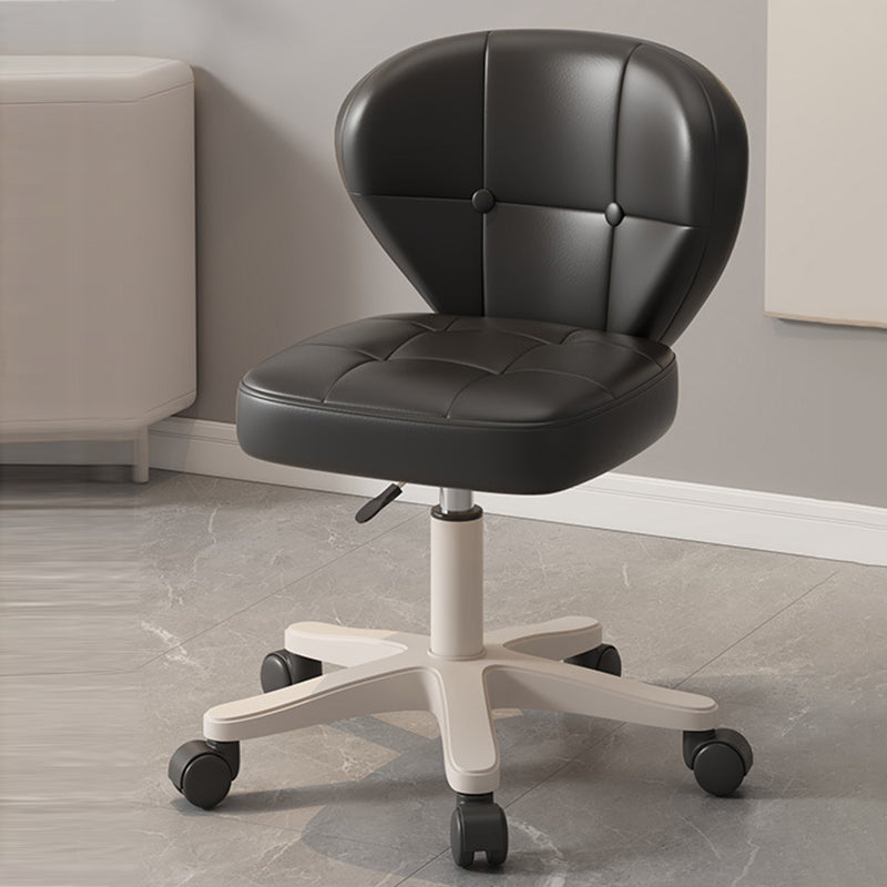 Ergonomic Adjustable Desk Chair with Contoured PU Leather Foam Cushioned Seat, Iron Frame, Backrest and Armrests – Modern Home Office