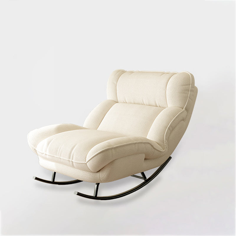 Modern Nordic Velvet Rocking Chair with Adjustable Backrest – Armless Design, Foam Cushion, Carbon Steel Frame for Living Room