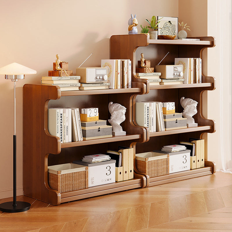 Contemporary Square Bamboo-MDF Storage Cabinets & Bookshelf — 3/4-Tier Design for Study
