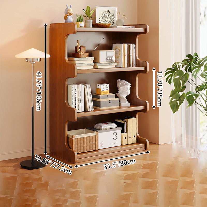 Contemporary Square Bamboo-MDF Storage Cabinets & Bookshelf — 3/4-Tier Design for Study