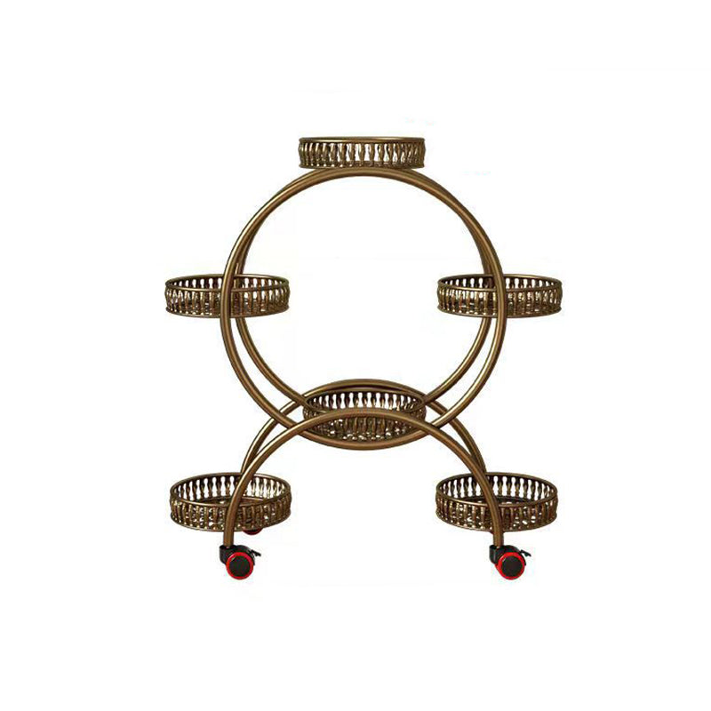 Modern Minimalist Round Ferris Wheel-Shaped Iron Display Rack, Movable with 4/6/8 Trays – Ideal Balcony Organizer