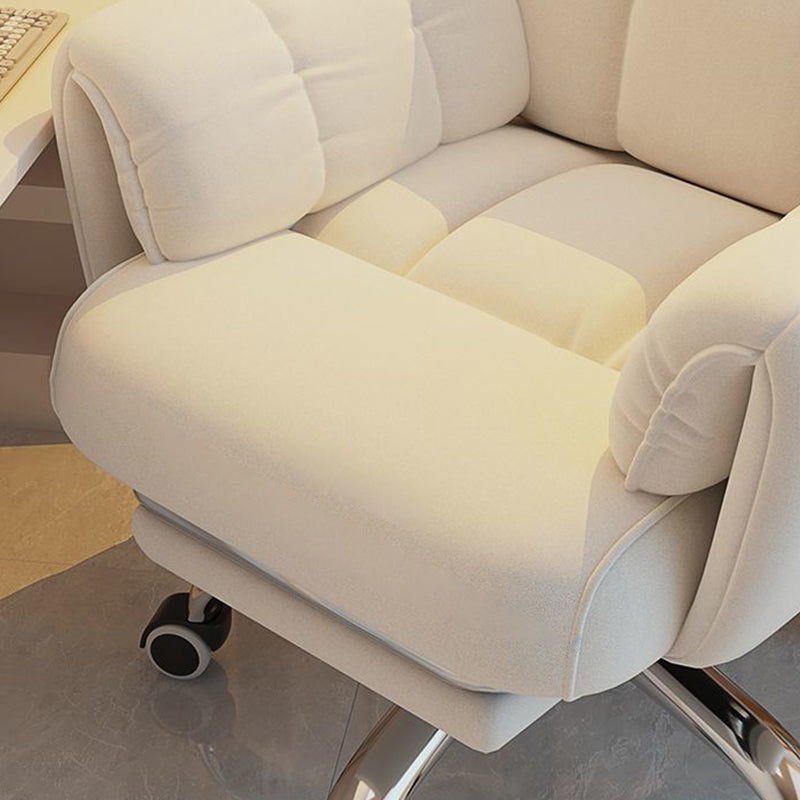 Chic Modern Minimalist Desk Chair: Fabric & Stainless Steel Square Seat, Adjustable Backrest, and Swivel Base for Home Office