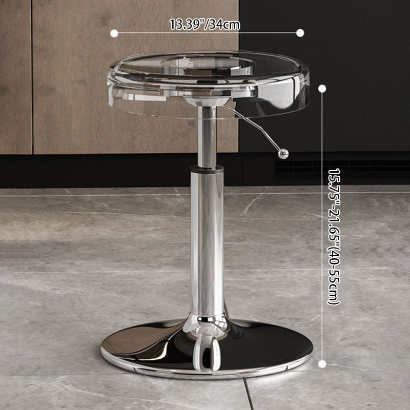 Luxurious Modern Acrylic & Carbon Steel Round Bar Stool for Dining Room