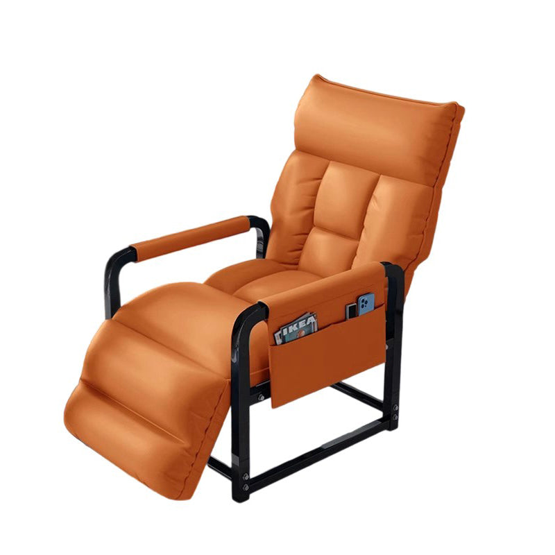 Modern Scandinavian Tech-Fabric Accent Chair with Metal Frame, Rounded-Rectangular Design, Armrests and Backrest for Home Office