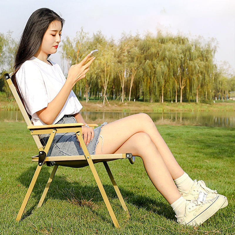 Modern Scandinavian Folding Chair with Steel X-Frame, Oxford Fabric, and Backrest – Ideal for Camping and Beach