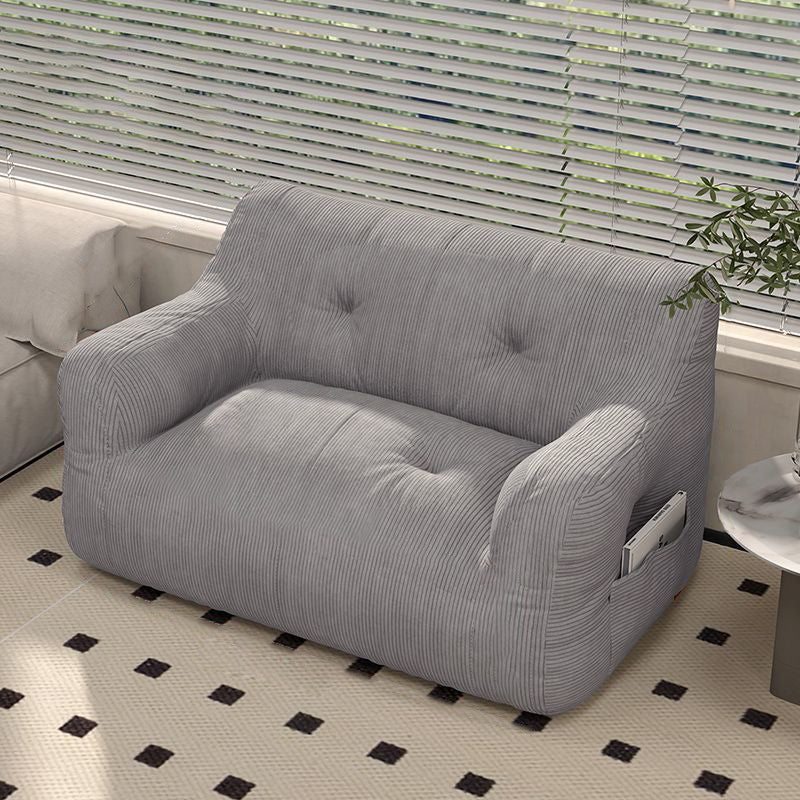 Sleek Contemporary Scandinavian Corduroy 2-Seater Sofa with Armrest & Backrest for Living Room