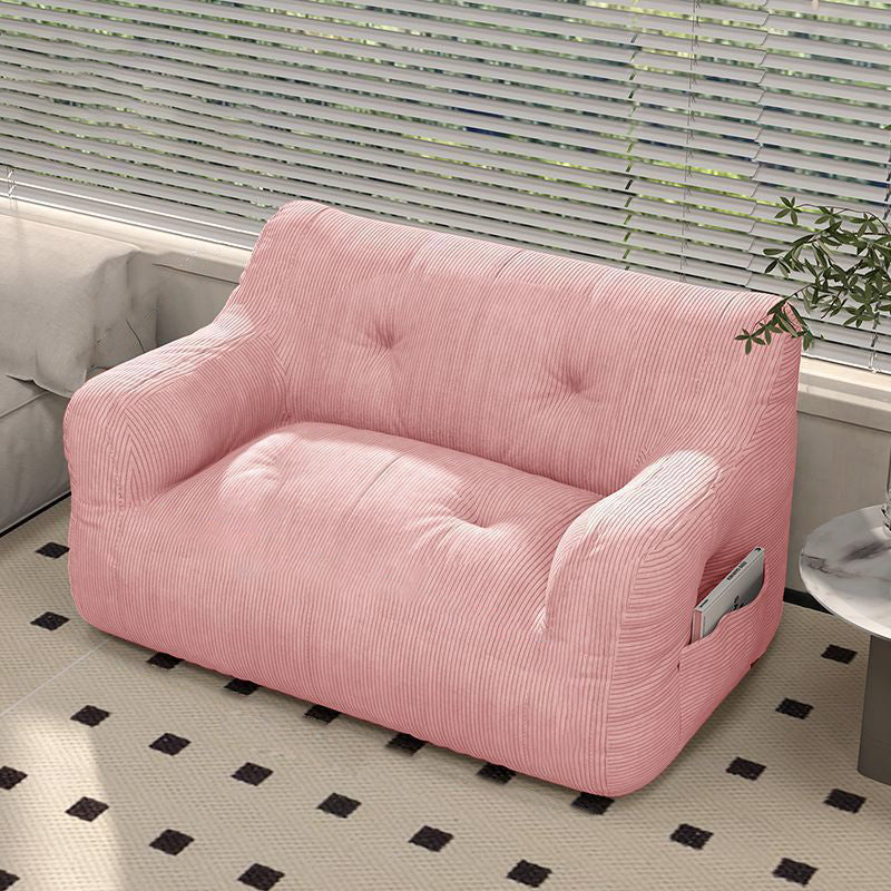 Sleek Contemporary Scandinavian Corduroy 2-Seater Sofa with Armrest & Backrest for Living Room