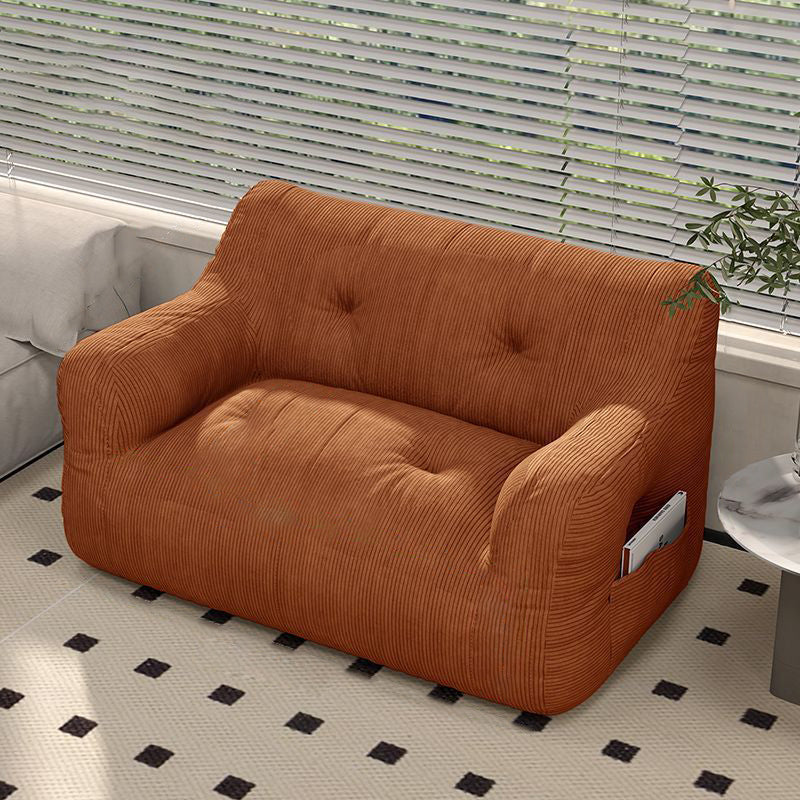 Sleek Contemporary Scandinavian Corduroy 2-Seater Sofa with Armrest & Backrest for Living Room