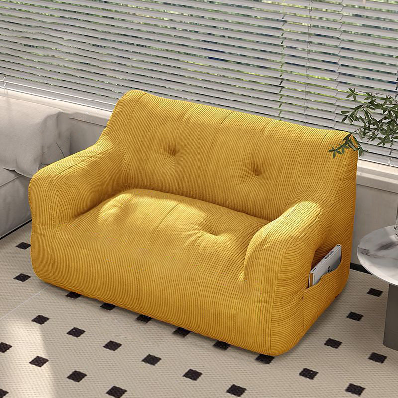 Sleek Contemporary Scandinavian Corduroy 2-Seater Sofa with Armrest & Backrest for Living Room