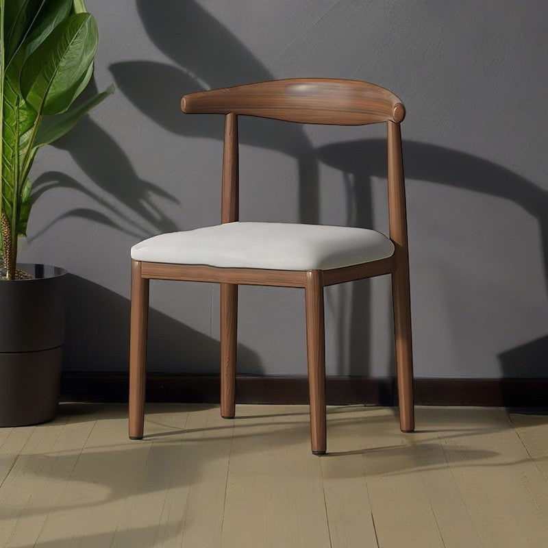 Contemporary Scandinavian Cow Corner Square Upholstered Microfiber Leather Carbon Steel Dining Chair Backrest For Dining Room