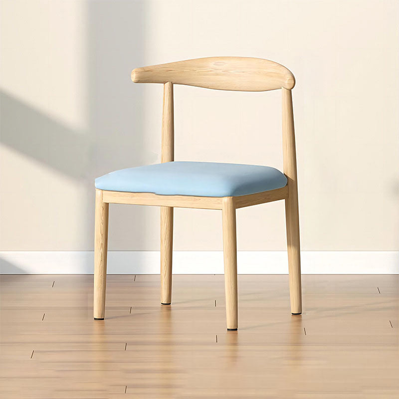 Contemporary Scandinavian Cow Corner Square Upholstered Microfiber Leather Carbon Steel Dining Chair Backrest For Dining Room