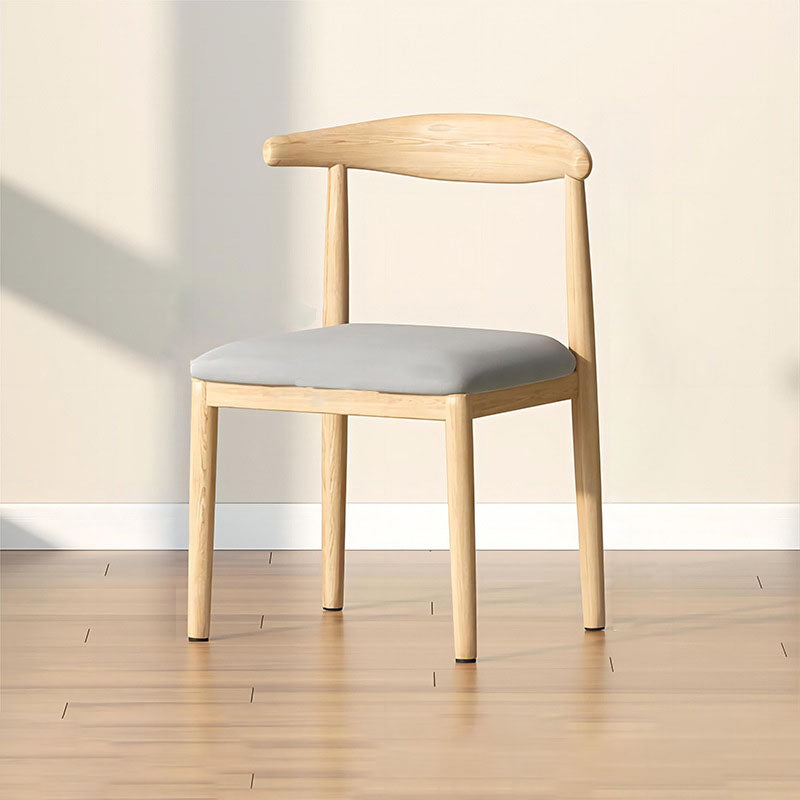 Contemporary Scandinavian Cow Corner Square Upholstered Microfiber Leather Carbon Steel Dining Chair Backrest For Dining Room