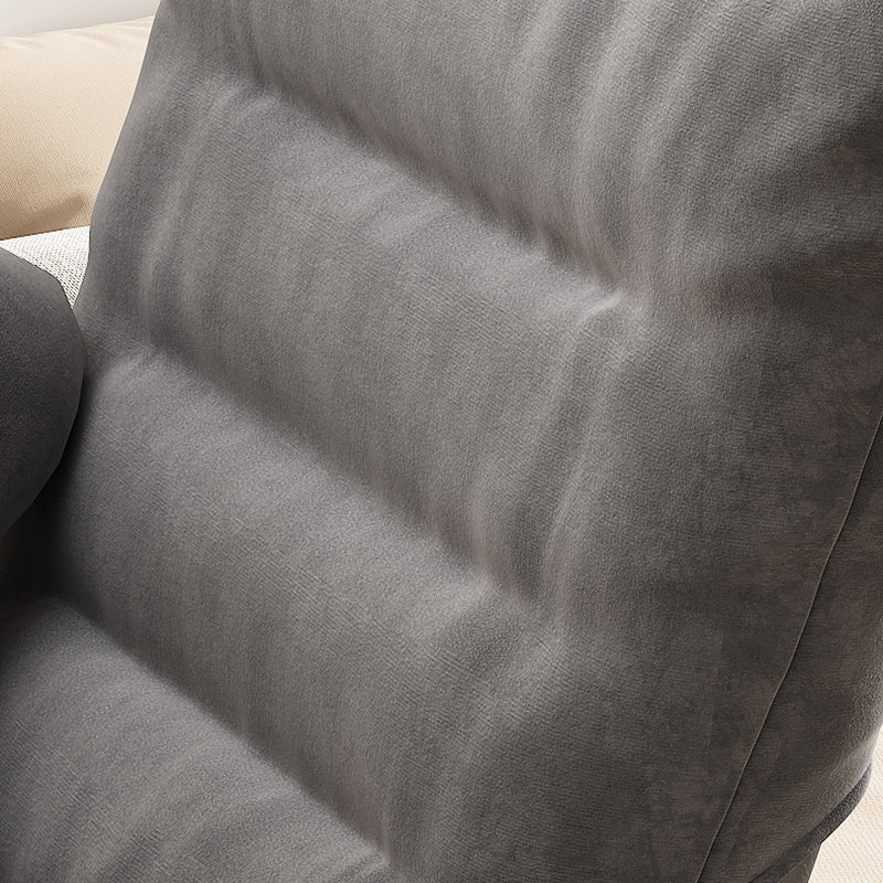 Contemporary Nordic Velvet Curved Cushion Recliner with Adjustable Backrest and Built-in Storage Bag – Perfect Living Room Chair