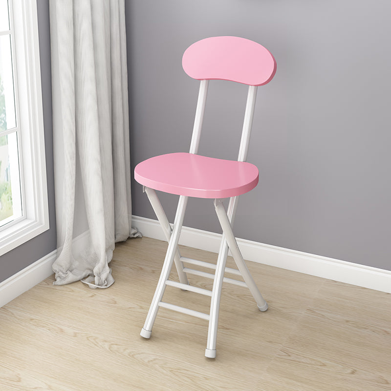 Sleek Contemporary Round Faux Leather Folding Chair with Carbon Steel Frame, Backrest & Footrest for Living Room