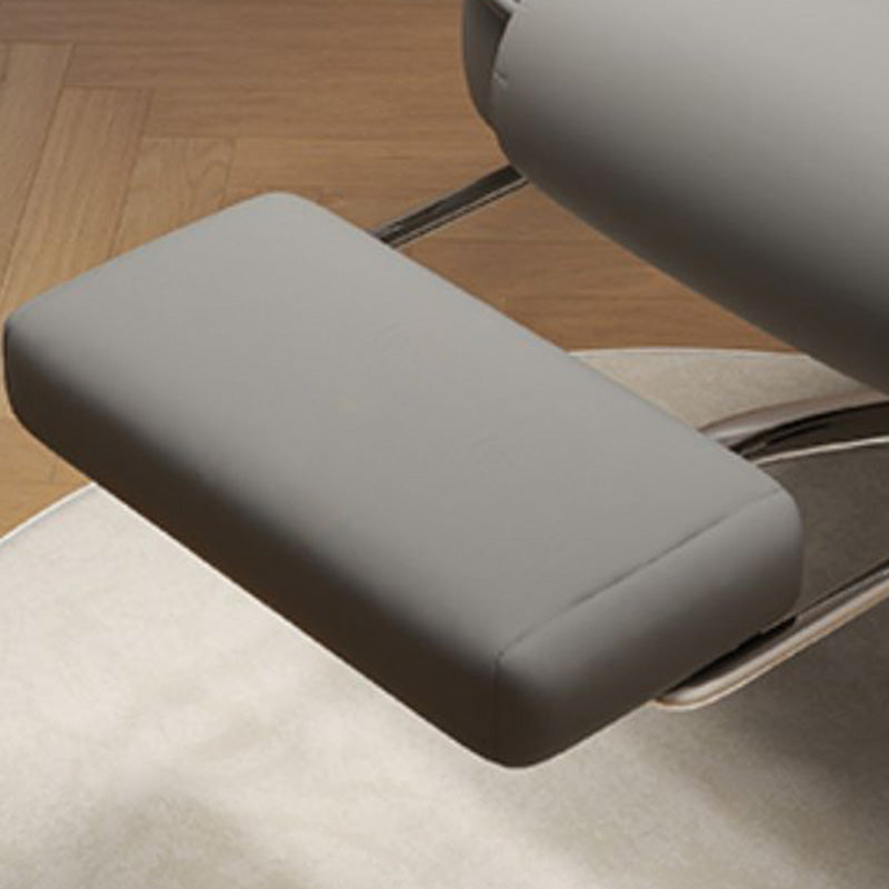 Luxurious Contemporary Gaming Chair with Faux Leather Upholstery and Square Fabric Detail, Adjustable Backrest and Footrest — Ideal for Study