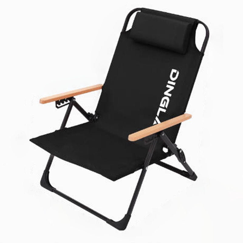 Contemporary Comfort: Double-Layer Oxford Fabric Foldable Camping Chair with Adjustable Backrest and Resin Armrest for Outdoor Patio