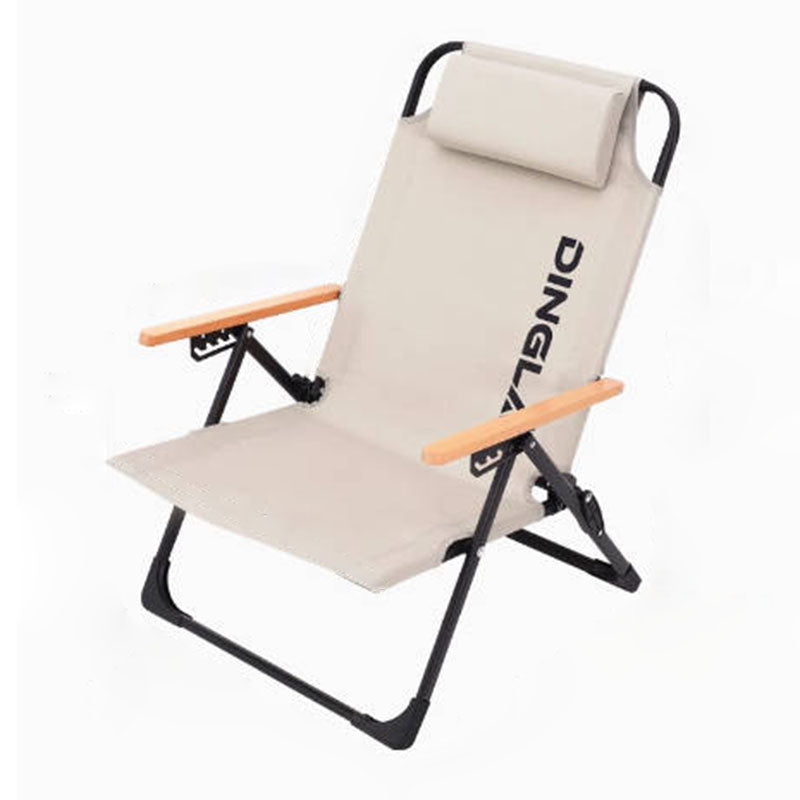 Contemporary Comfort: Double-Layer Oxford Fabric Foldable Camping Chair with Adjustable Backrest and Resin Armrest for Outdoor Patio