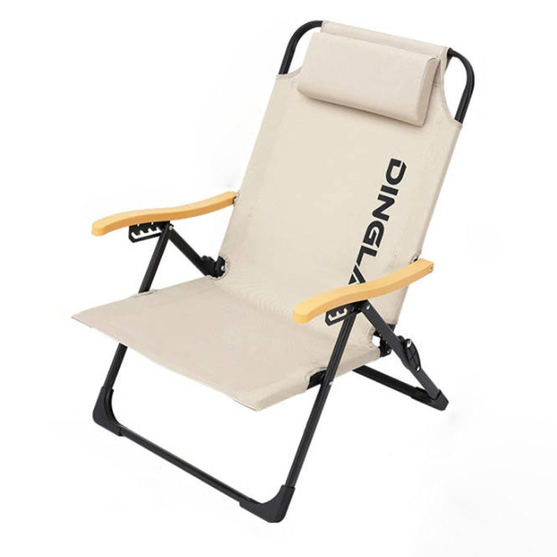 Contemporary Comfort: Double-Layer Oxford Fabric Foldable Camping Chair with Adjustable Backrest and Resin Armrest for Outdoor Patio