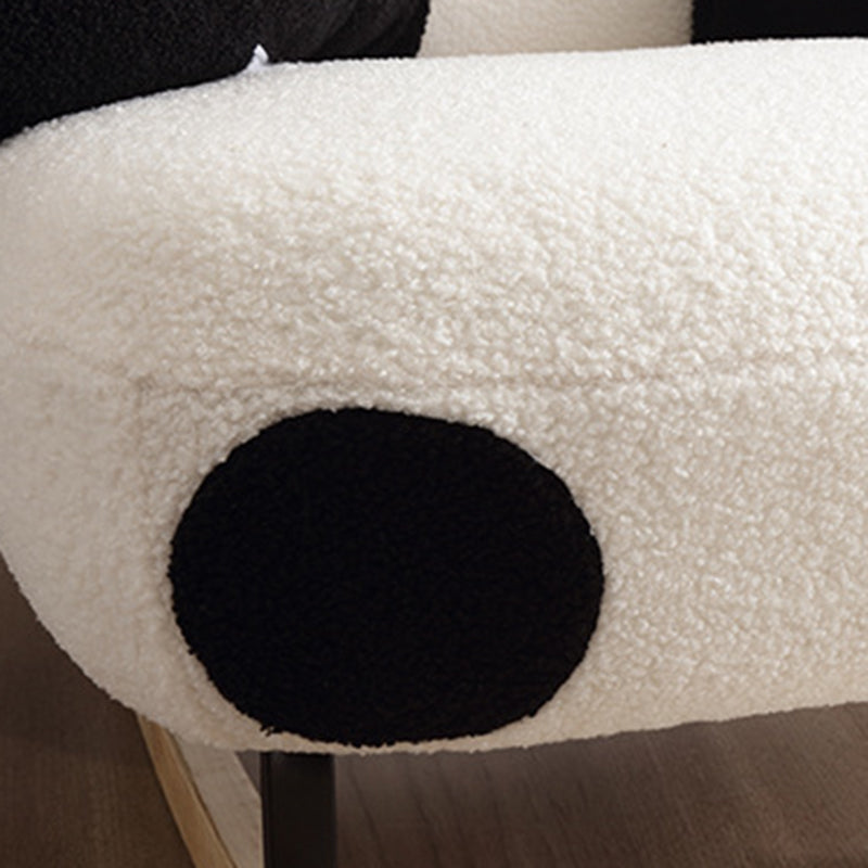Modern Panda Lambswool & Carbon Steel Recliner Backrest for Living Room