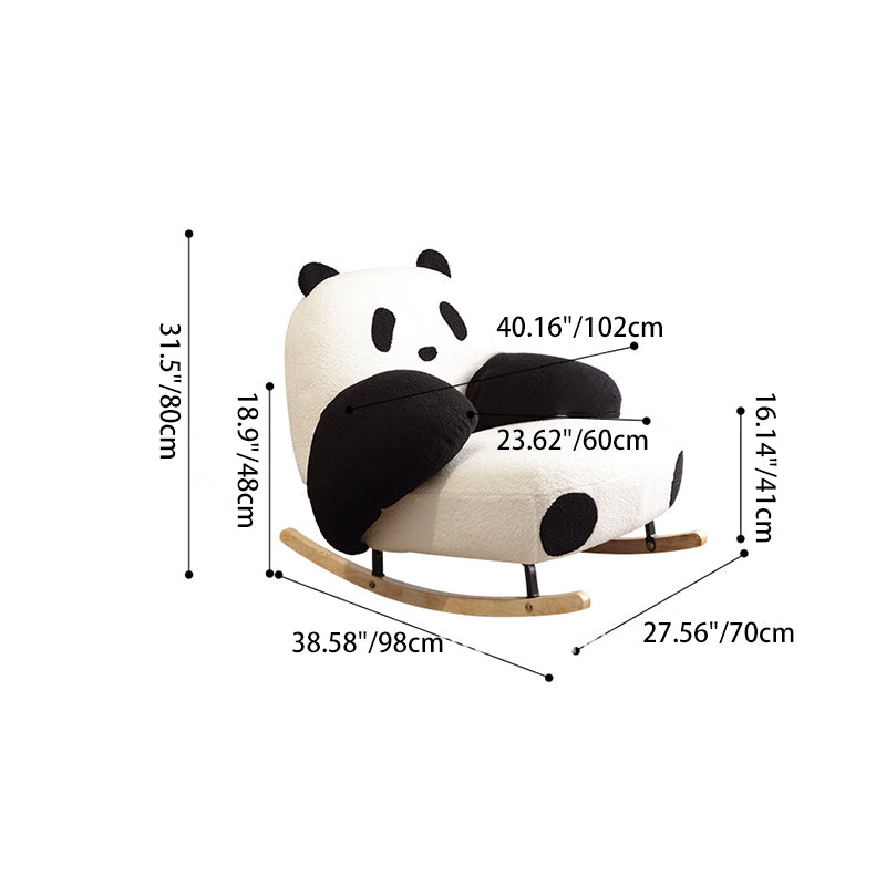 Modern Panda Lambswool & Carbon Steel Recliner Backrest for Living Room