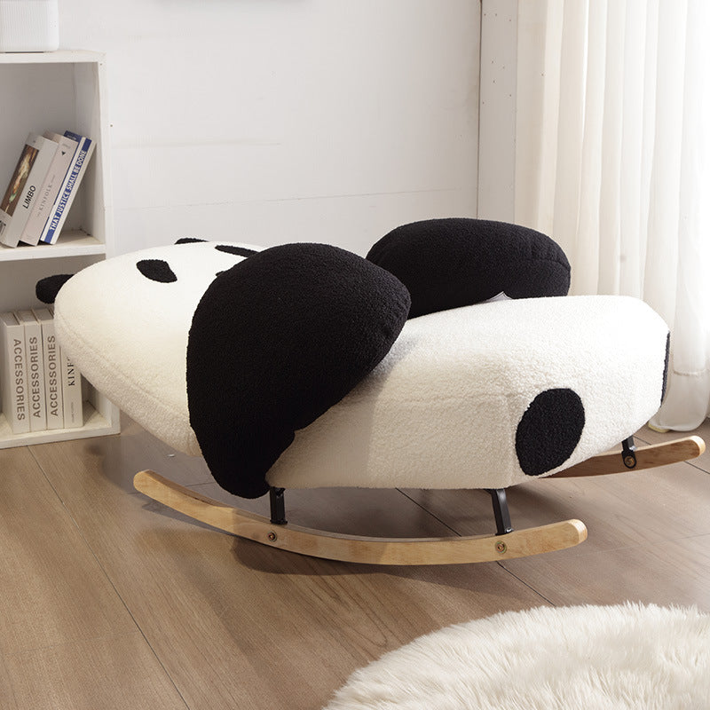 Modern Panda Lambswool & Carbon Steel Recliner Backrest for Living Room