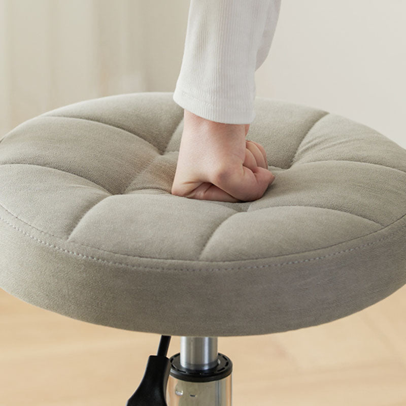 Contemporary Round Faux Leather Swivel Bar Stool with Metal Frame, Height-Adjustable, Backrest & Footrest for Dining Room