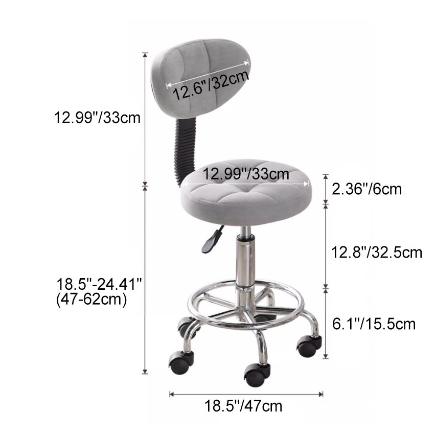 Contemporary Round Faux Leather Swivel Bar Stool with Metal Frame, Height-Adjustable, Backrest & Footrest for Dining Room