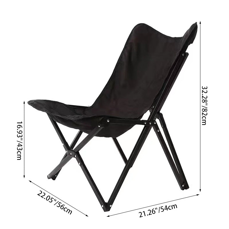 Contemporary Industrial-Style Oxford Fabric Folding Camping Chair with Backrest for Outdoor Patio