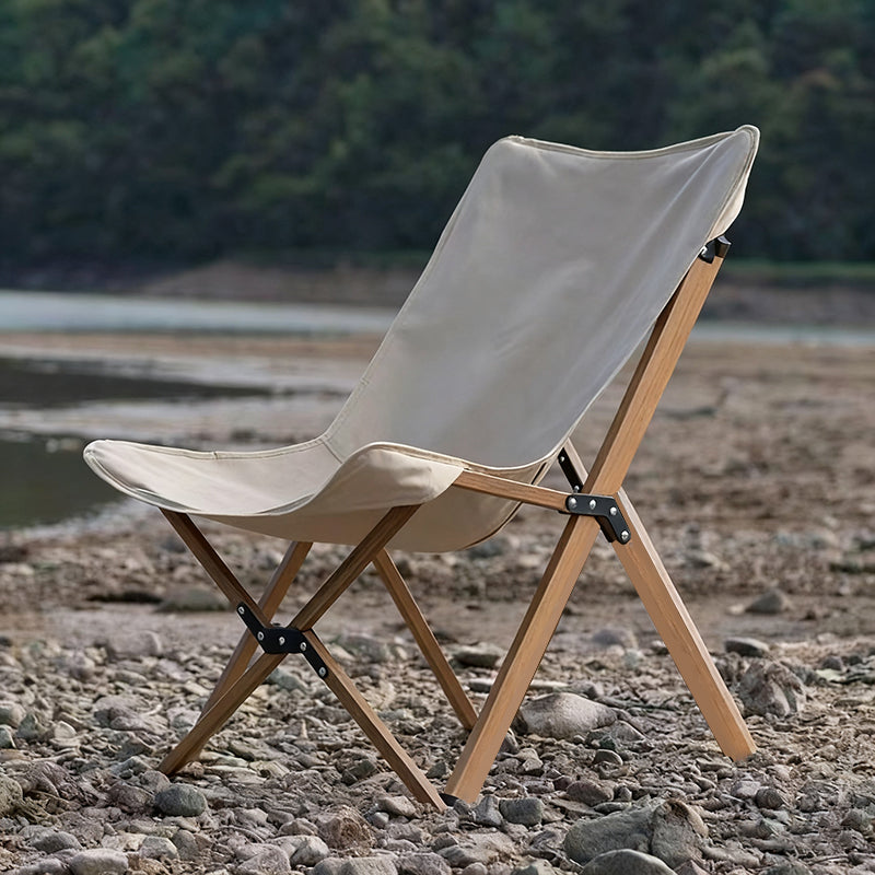Contemporary Industrial-Style Oxford Fabric Folding Camping Chair with Backrest for Outdoor Patio