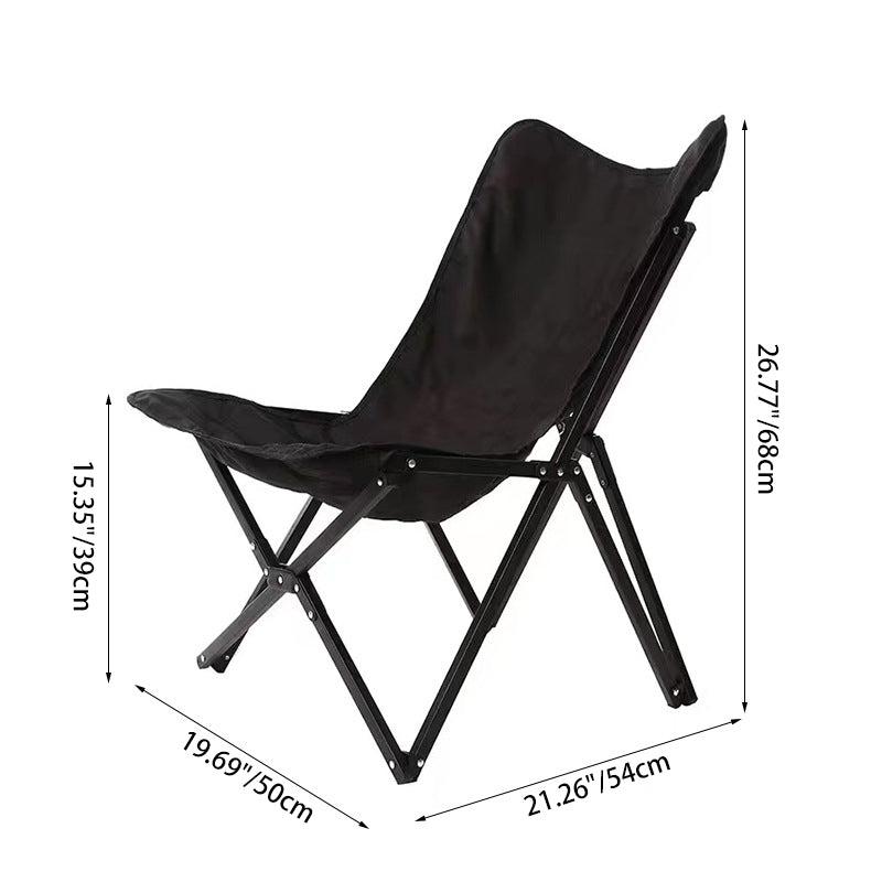 Contemporary Industrial-Style Oxford Fabric Folding Camping Chair with Backrest for Outdoor Patio