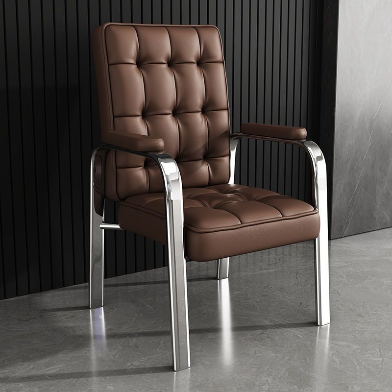Modern Luxury PU Leather Accent Chair with Steel Frame, Backrest & Armrests for Living Room