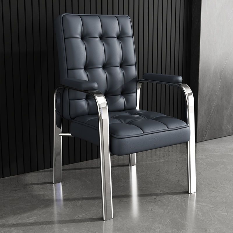 Modern Luxury PU Leather Accent Chair with Steel Frame, Backrest & Armrests for Living Room