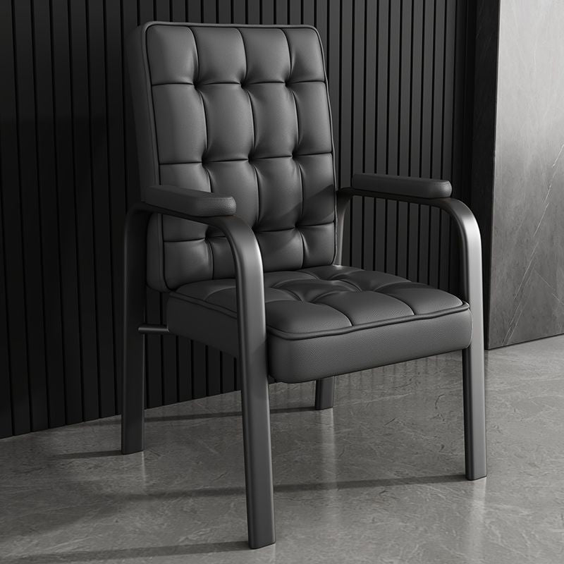 Modern Luxury PU Leather Accent Chair with Steel Frame, Backrest & Armrests for Living Room