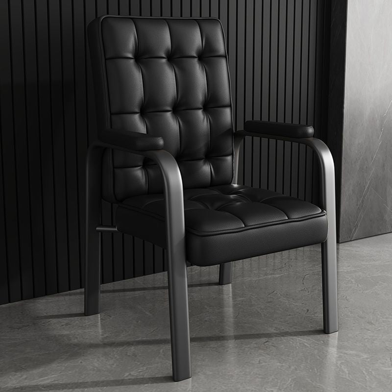 Modern Luxury PU Leather Accent Chair with Steel Frame, Backrest & Armrests for Living Room