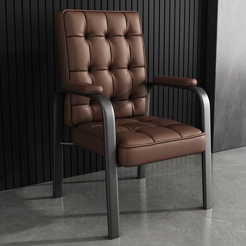 Modern Luxury PU Leather Accent Chair with Steel Frame, Backrest & Armrests for Living Room