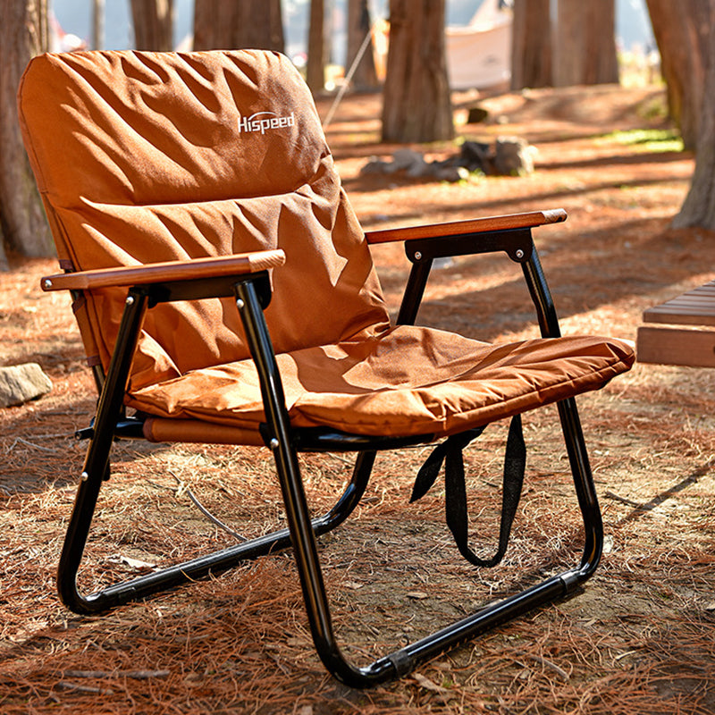 Modern Minimalist Rectangle Outdoor Folding Camping Chair with Aluminum Alloy Frame, Oxford Cotton Fabric, Detachable Backrest and Armrests for Garden