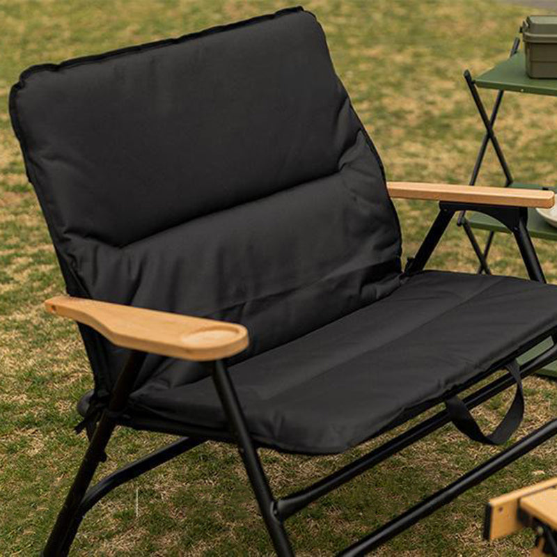 Modern Minimalist Rectangle Aluminum Outdoor Folding Chair with Oxford & Textilene Fabric, PVC Pearl Cotton Padding, Backrest & Armrests – Ideal for Garden & Camping