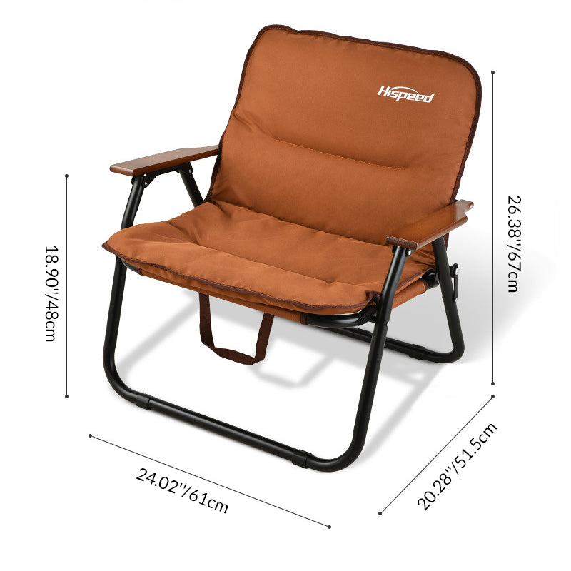 Modern Minimalist Rectangle Outdoor Folding Camping Chair with Aluminum Alloy Frame, Oxford Cotton Fabric, Detachable Backrest and Armrests for Garden