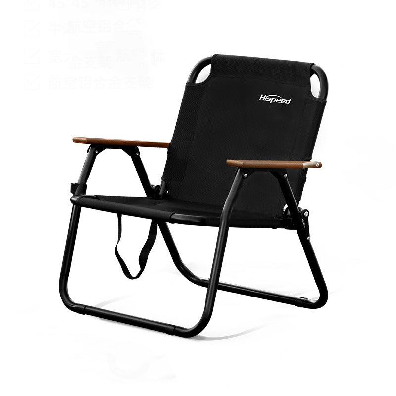 Modern Minimalist Rectangle Outdoor Folding Camping Chair with Aluminum Alloy Frame, Oxford Cotton Fabric, Detachable Backrest and Armrests for Garden
