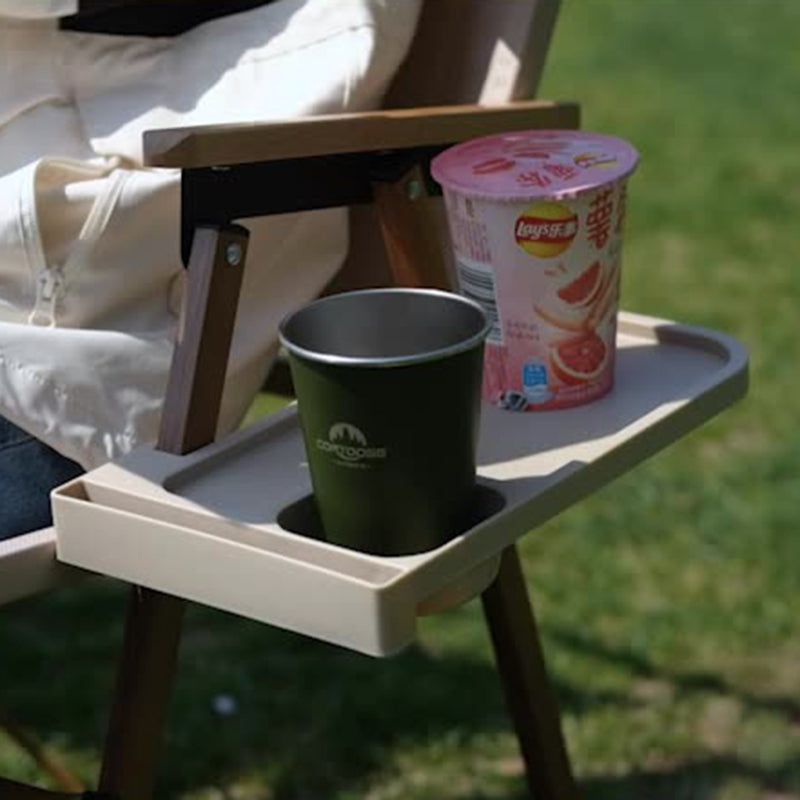 Modern Minimalist Rectangle Folding Outdoor Chair – Carbon Steel & Aluminum Alloy Frame, Beech Wood Armrests, Oxford Fabric Seat, PET Backrest, Portable & Detachable for Garden and Camping