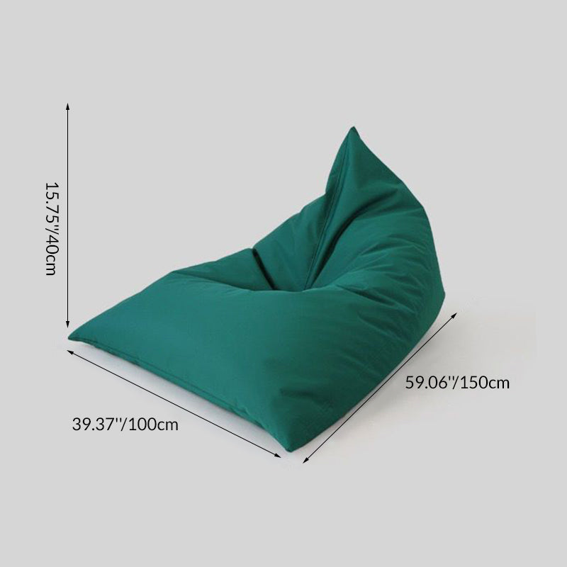 Coastal Contemporary Waterproof Outdoor Lazy Sofa with Triangle Polyester Fabric & EPS Backrest, Detachable, Armless Garden Lounge