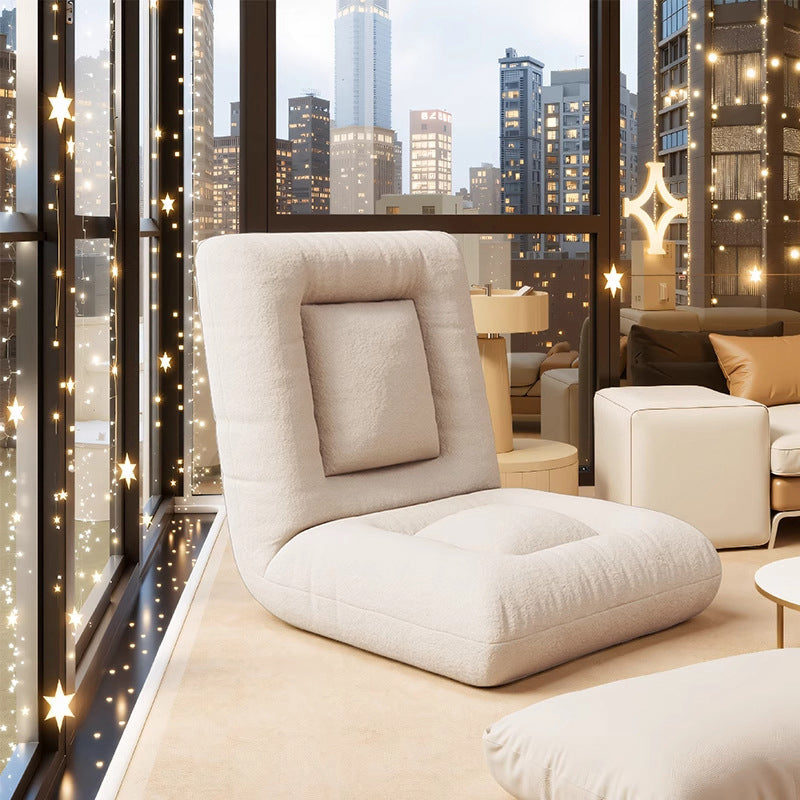 Modern Minimalist Rectangular Steel-Frame Armless Lounge Sofa with Backrest, Velvet and Cotton-Linen Upholstery, PP Cotton Fill, for Bedroom
