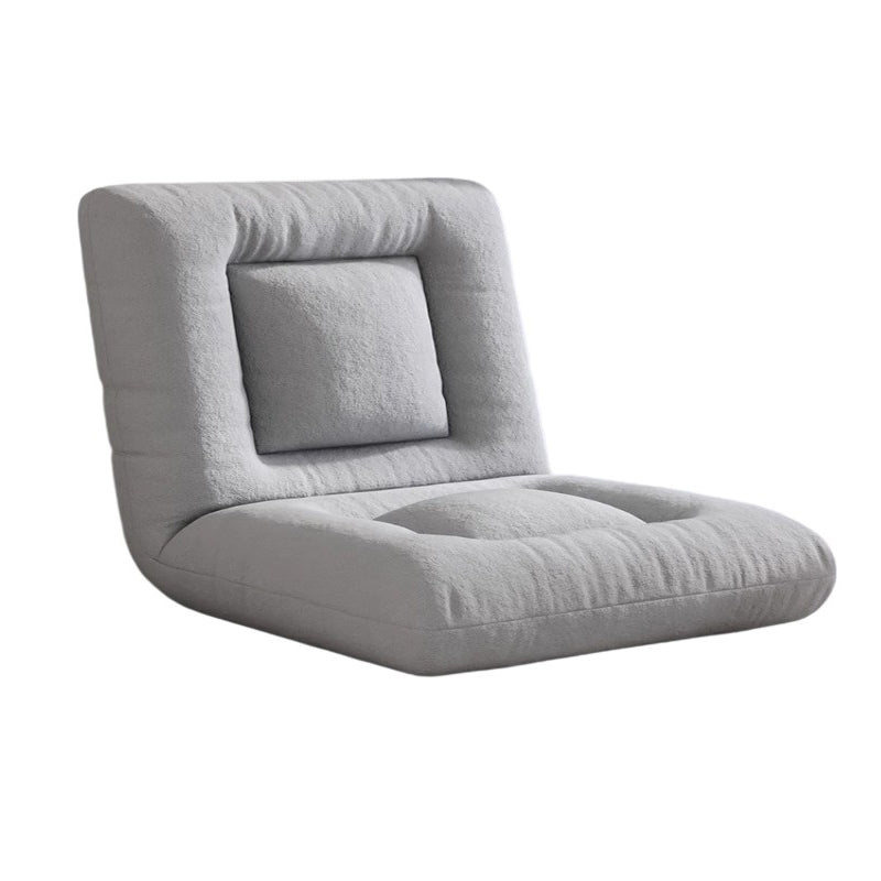 Modern Minimalist Rectangular Steel-Frame Armless Lounge Sofa with Backrest, Velvet and Cotton-Linen Upholstery, PP Cotton Fill, for Bedroom