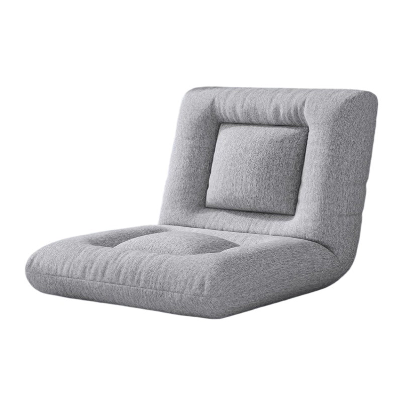 Modern Minimalist Rectangular Steel-Frame Armless Lounge Sofa with Backrest, Velvet and Cotton-Linen Upholstery, PP Cotton Fill, for Bedroom