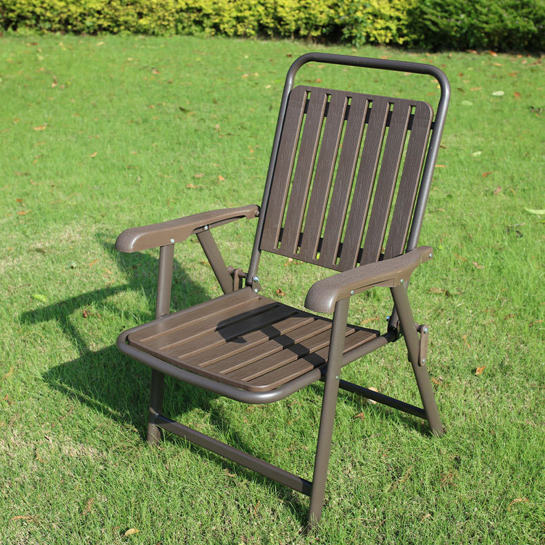 Modern Minimalist Waterproof Folding Camping Chair with Carbon Steel Frame, PVC Seat, Backrest & Armrests – Ideal for Garden