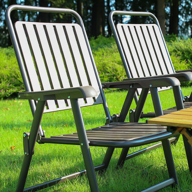Modern Minimalist Waterproof Folding Camping Chair with Carbon Steel Frame, PVC Seat, Backrest & Armrests – Ideal for Garden
