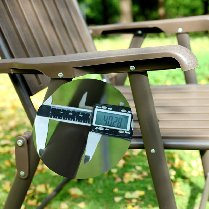 Modern Minimalist Waterproof Folding Camping Chair with Carbon Steel Frame, PVC Seat, Backrest & Armrests – Ideal for Garden